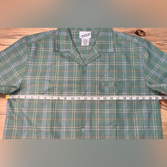Vintage Irvine Park Hawaiian Cuban Style Plaid Pocketed Button Up Shirt - Picture 6 of 8